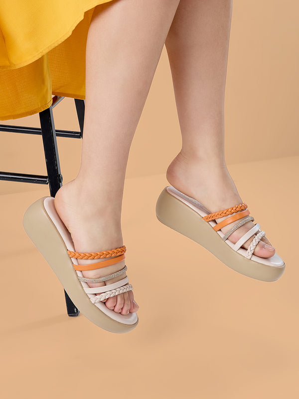 Rocia By Regal Beige Women Strappy Casual Platforms