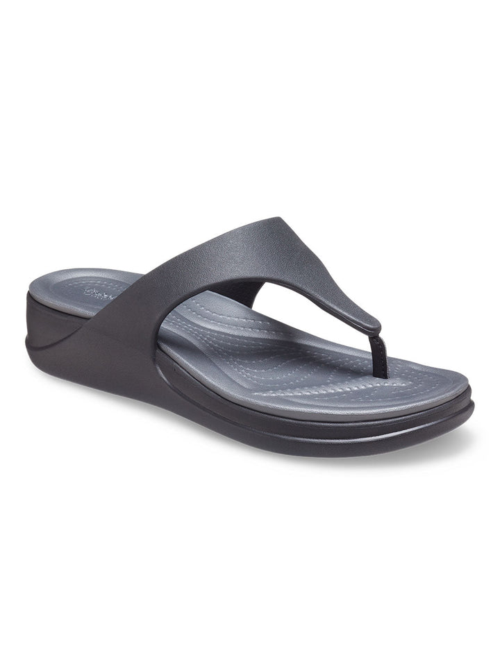 Crocs Black Women Boca Wedge Flip Flops