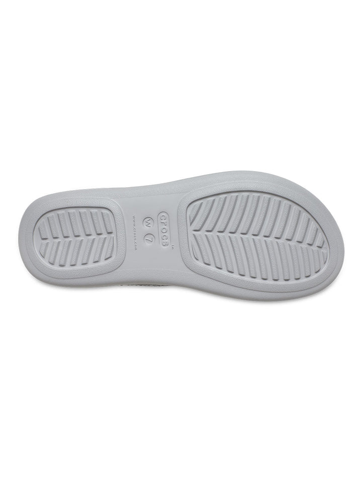 Crocs Silver Women Boca Wedge Flip Flops