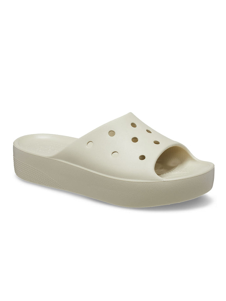 Crocs Cream Women Classic Platform Slides