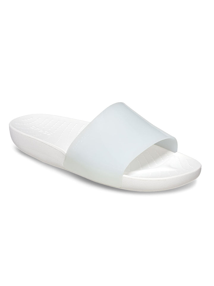 Crocs White Women Splash Glossy Slides