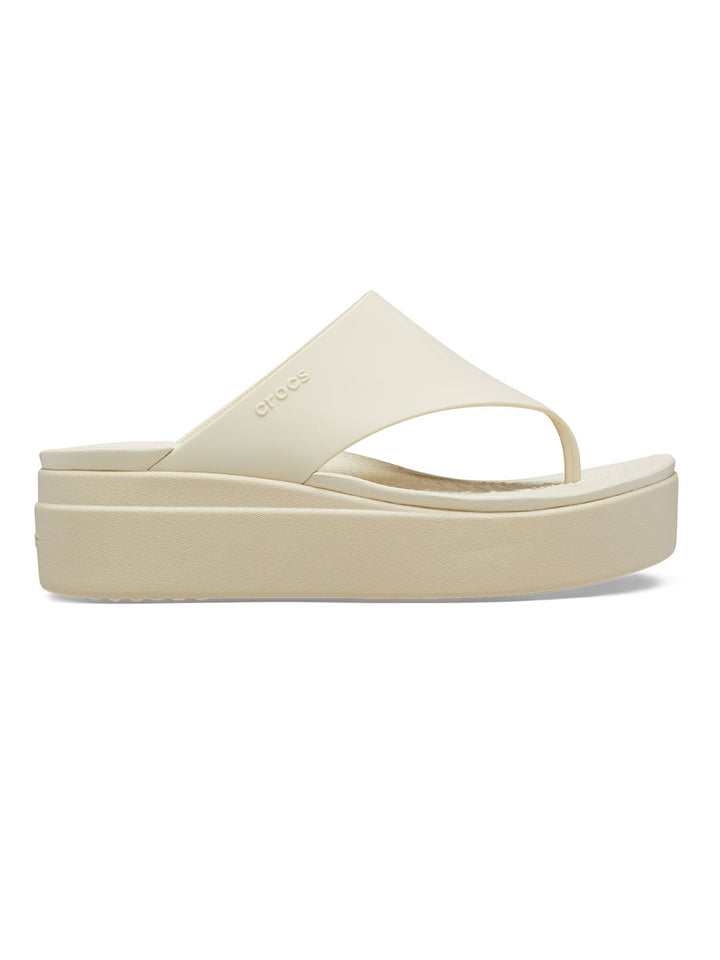 Crocs Cream Women Brooklyn Wedge Flip Flops