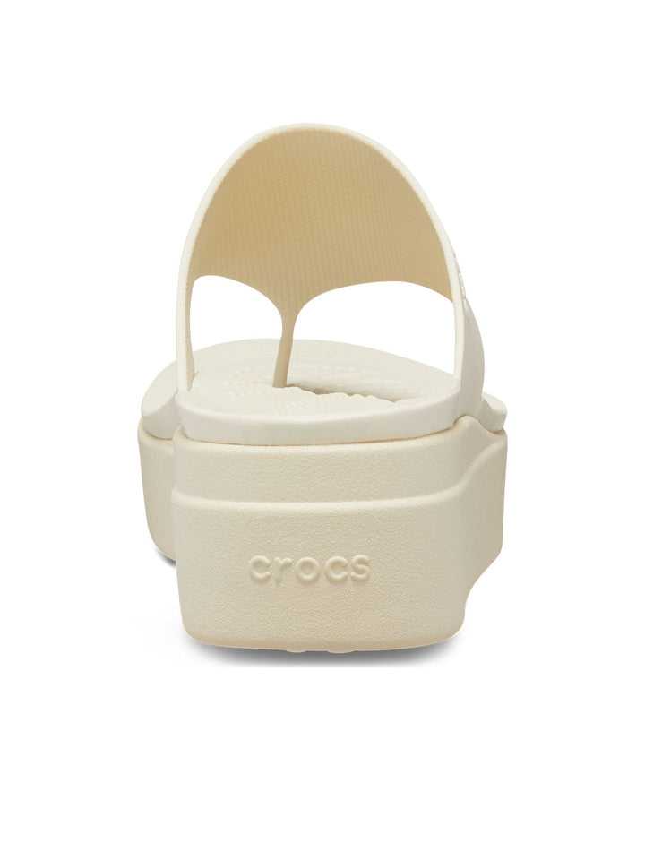 Crocs Cream Women Brooklyn Wedge Flip Flops