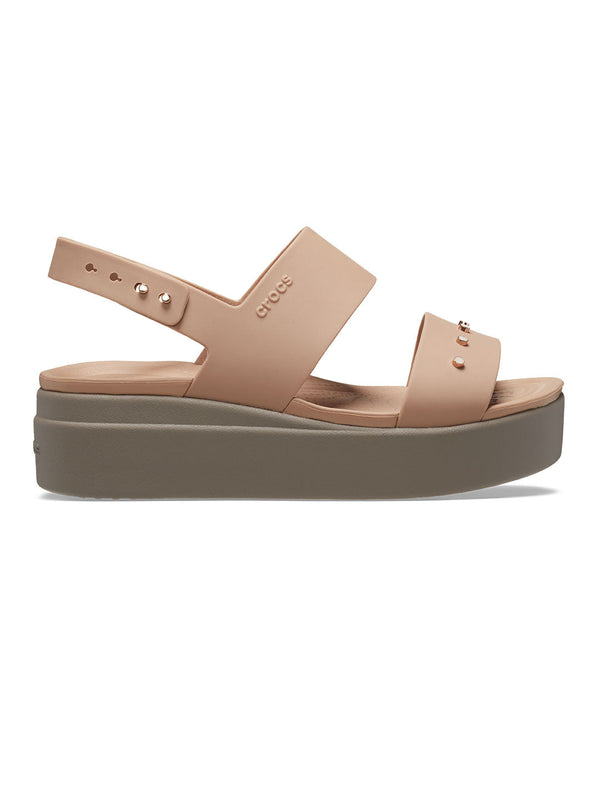 Crocs Beige Women Brooklyn Studded Low Wedges