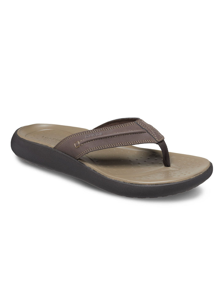 Crocs Brown Men Yukon Vista Ii Literide Flip Flops
