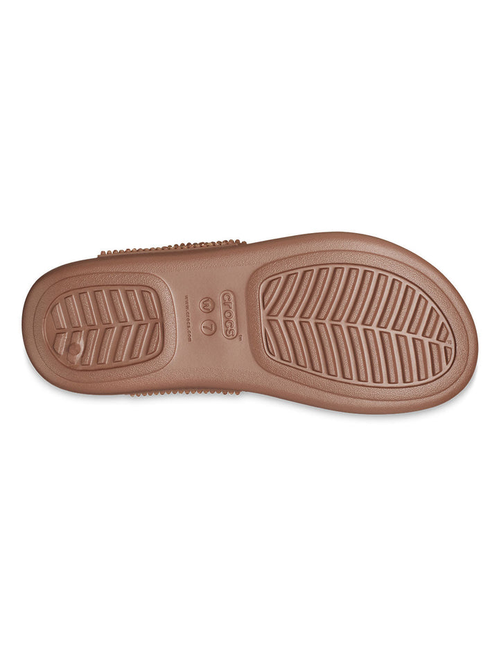 Crocs Brown Women Boca Bling Wedge Flip Flops