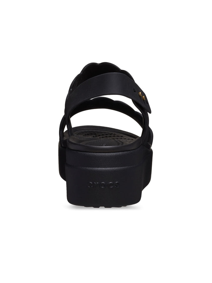 Crocs Black Women Brooklyn Woven Upper Low Wedges