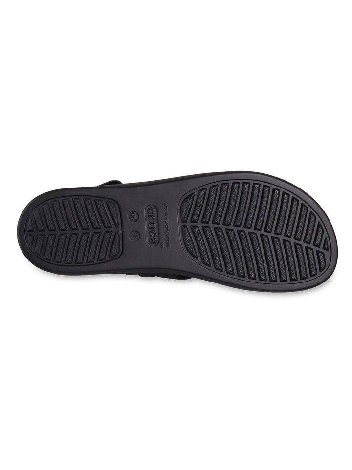 Crocs Black Women Brooklyn Woven Upper Low Wedges