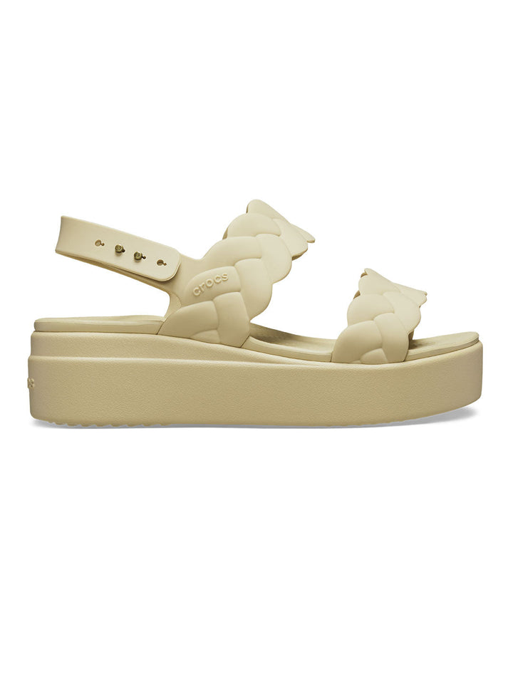 Crocs Cream Women Brooklyn Woven Upper Low Wedges