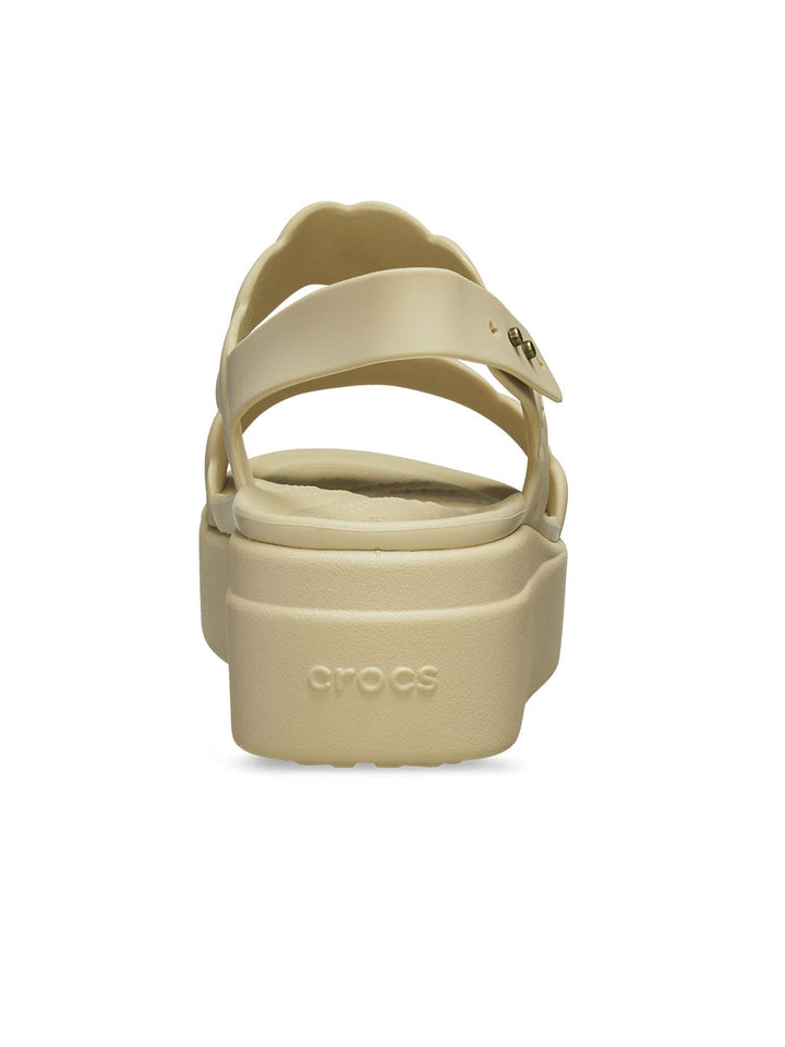 Crocs Cream Women Brooklyn Woven Upper Low Wedges