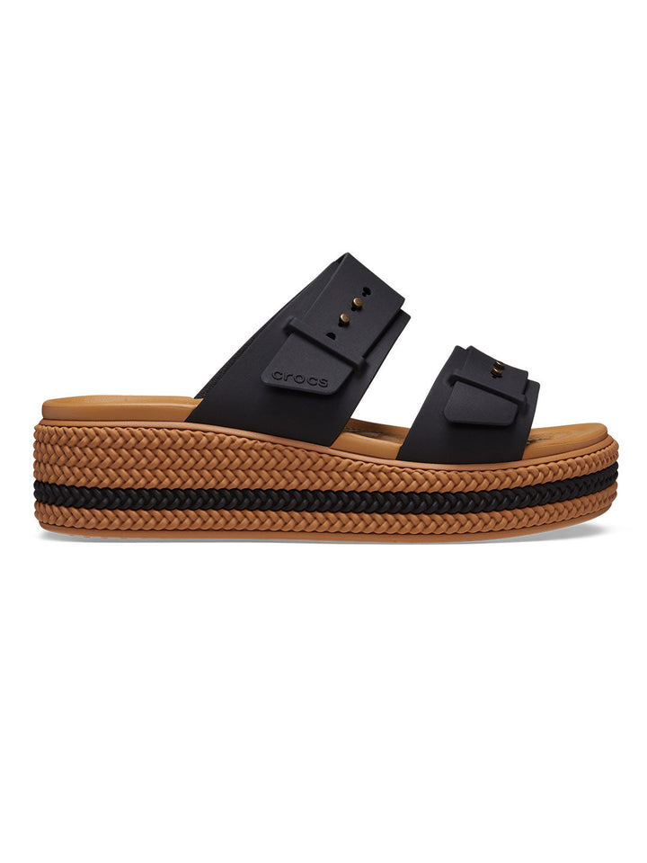 Crocs Black Women Brooklyn Woven Buckle Sandals