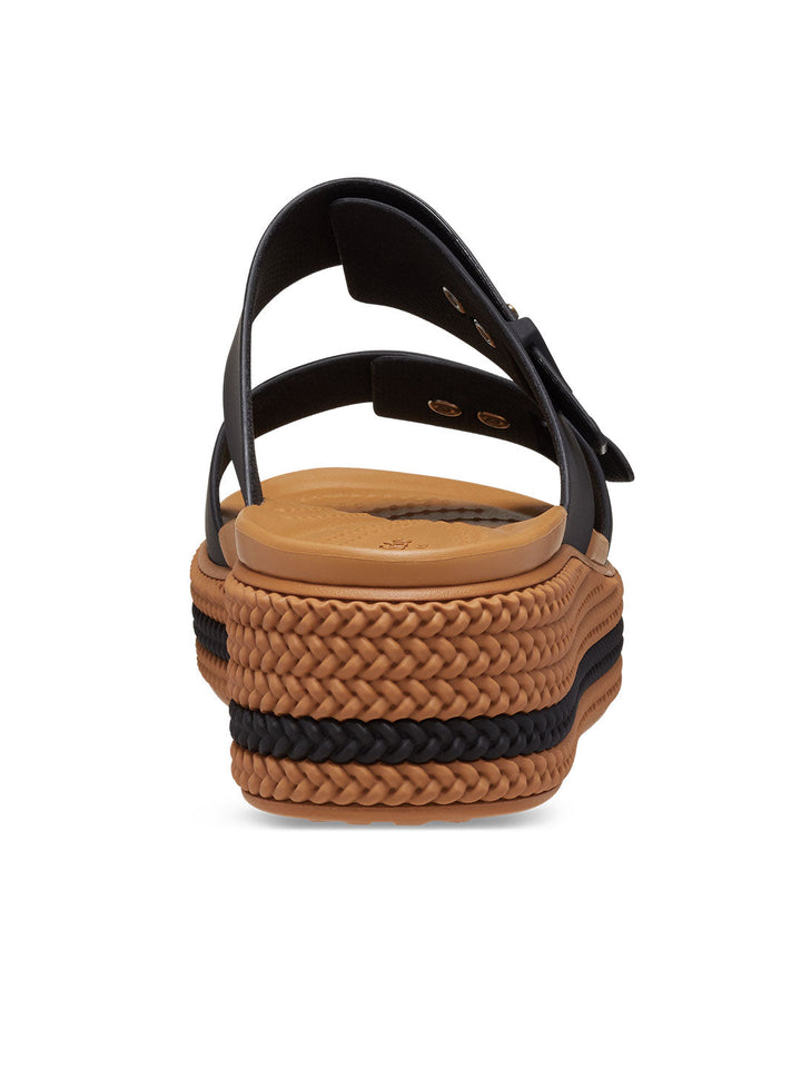 Crocs Black Women Brooklyn Woven Buckle Sandals