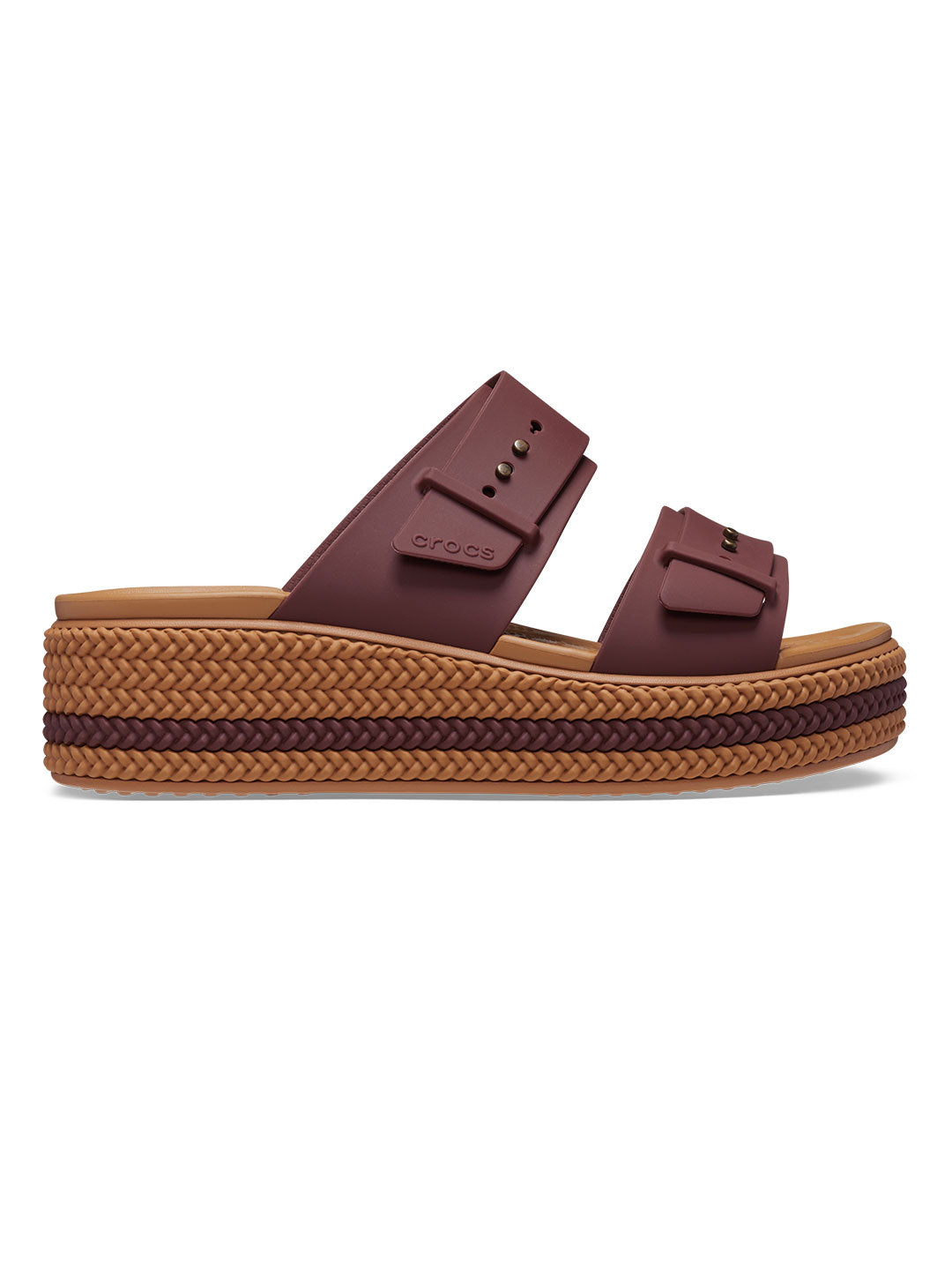 Shop Crocs Brown Women Brooklyn Woven Buckle Sandals Online