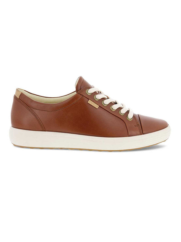 Ecco Brown Women Soft 7 W Lace-Up Sneakers