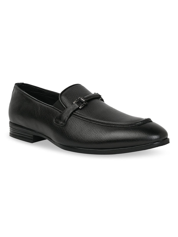 Regal Black Men Leather Formal Slip Ons