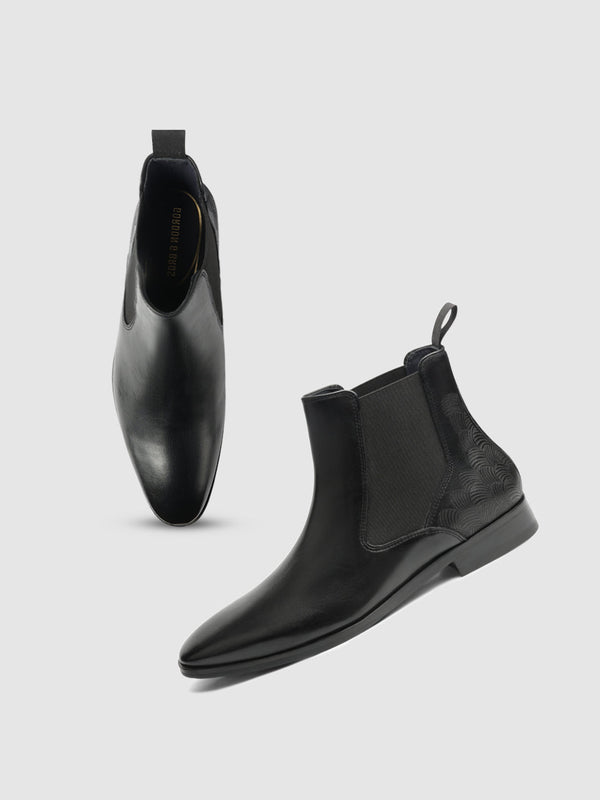 Gordon And Bros Black Men Chelsea Boots