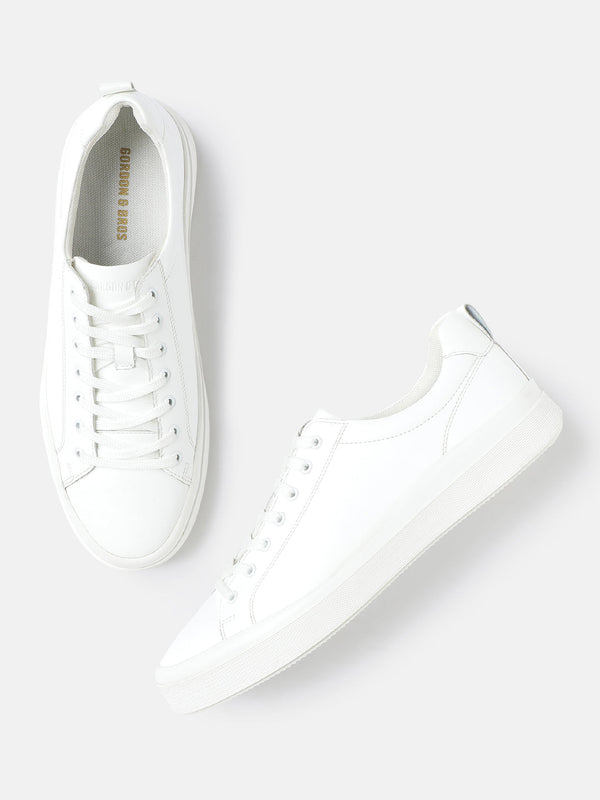 Gordon And Bros White Men Lace Up Sneakers