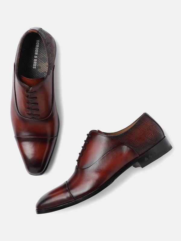 Gordon And Bros Tan Men Derby Lace Up Shoes