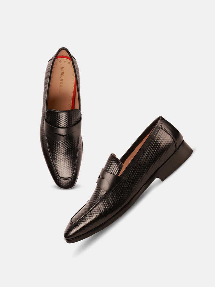 Gordon And Bros Black  Men Formal Slip Ons