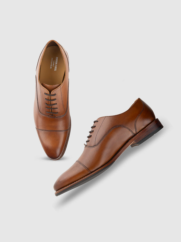 Gordon And Bros Crust Brown Men Toe Cap Oxford Lace Up Shoes