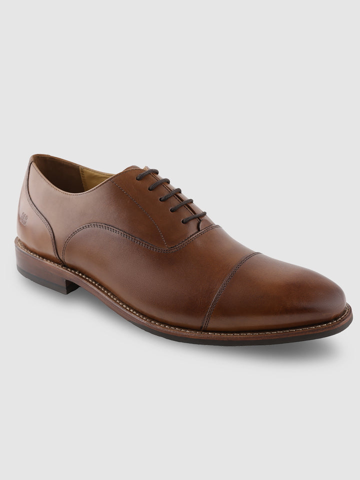 Gordon And Bros Crust Brown Men Toe Cap Oxford Lace Up Shoes