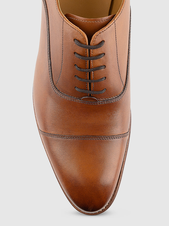 Gordon And Bros Crust Brown Men Toe Cap Oxford Lace Up Shoes