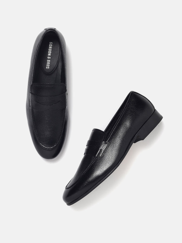 Gordon And Bros Milled Black Men Formal Slip Ons