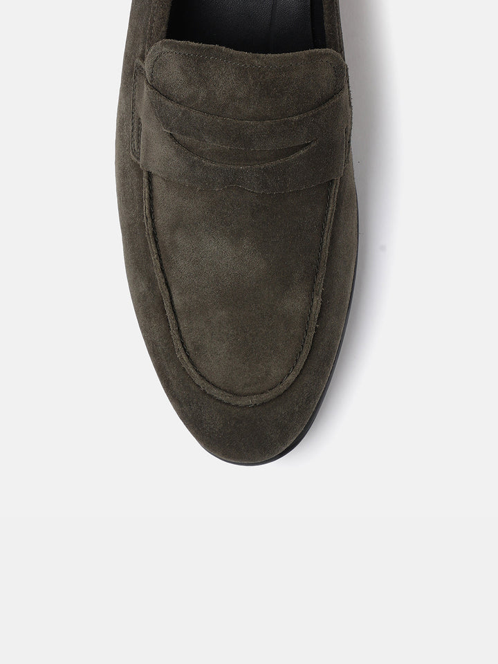 Gordon And Bros Suede Olive Men Formal Slip Ons
