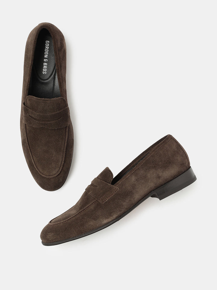 Gordon And Bros Suede Brown Men Formal Slip Ons