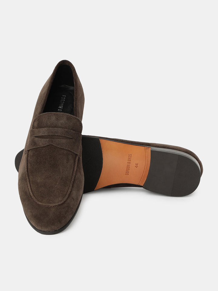 Gordon And Bros Suede Brown Men Formal Slip Ons