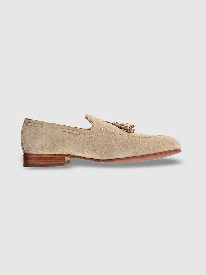 Gordon And Bros Suede Cappuccino Men Tassel Loafer