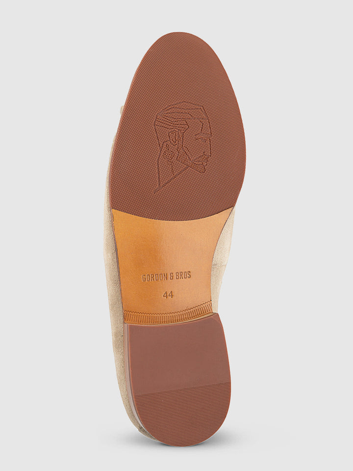 Gordon And Bros Suede Cappuccino Men Tassel Loafer