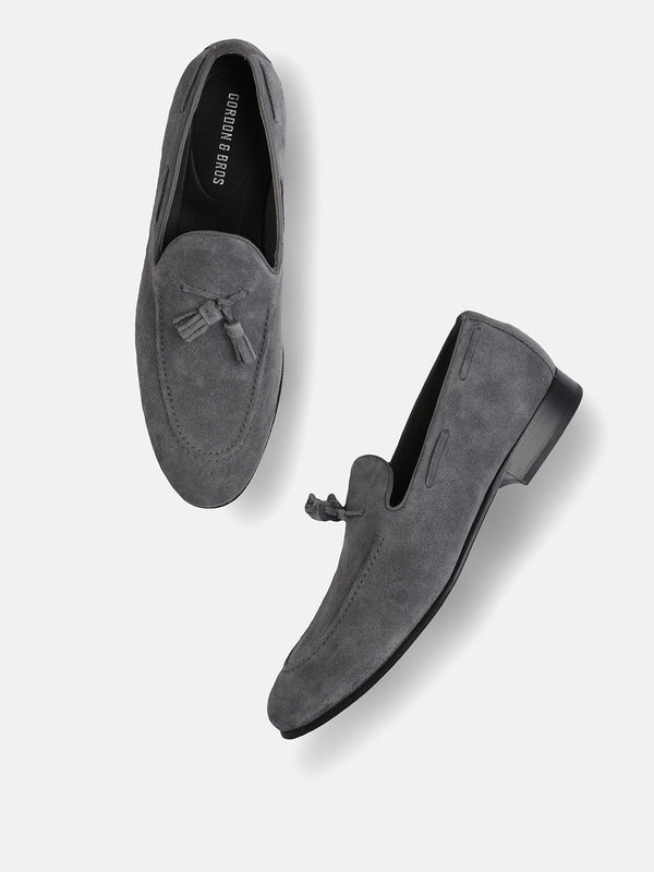 Gordon And Bros Suede Ash Men Tassel Loafer