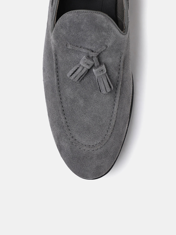 Gordon And Bros Suede Ash Men Tassel Loafer
