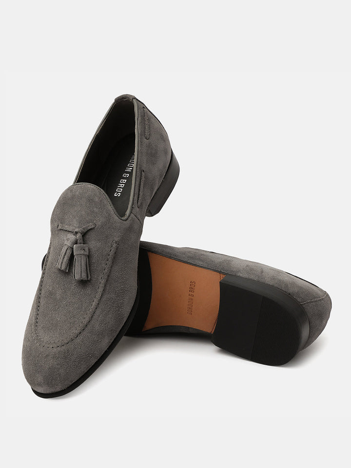 Gordon And Bros Suede Ash Men Tassel Loafer