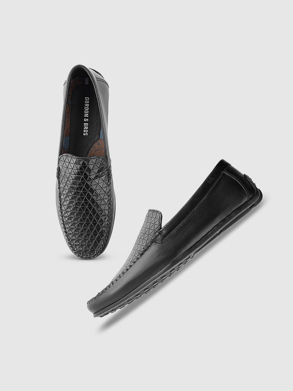 Gordon And Bros Black Men Moccasin