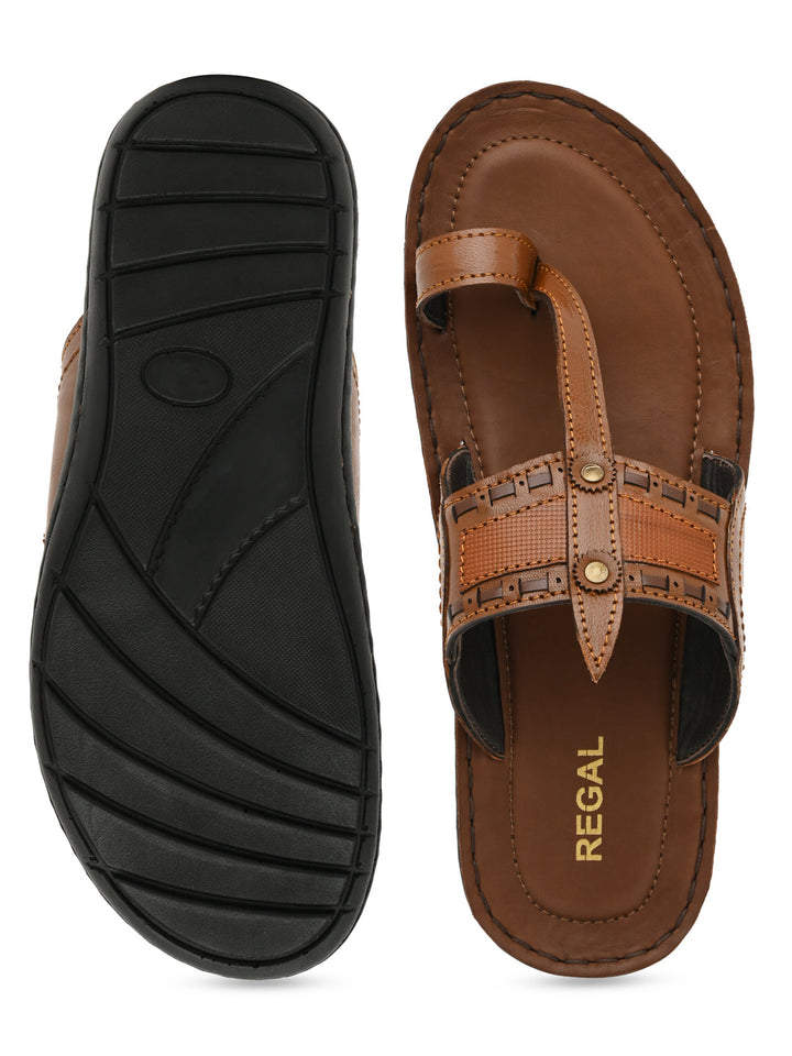 Regal Tan Men Casual Leather Kolhapuris