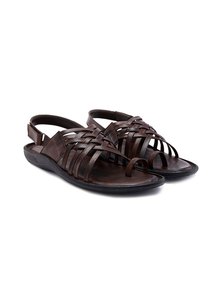 Regal Brown Men One Toe Formal Strappy Sandal