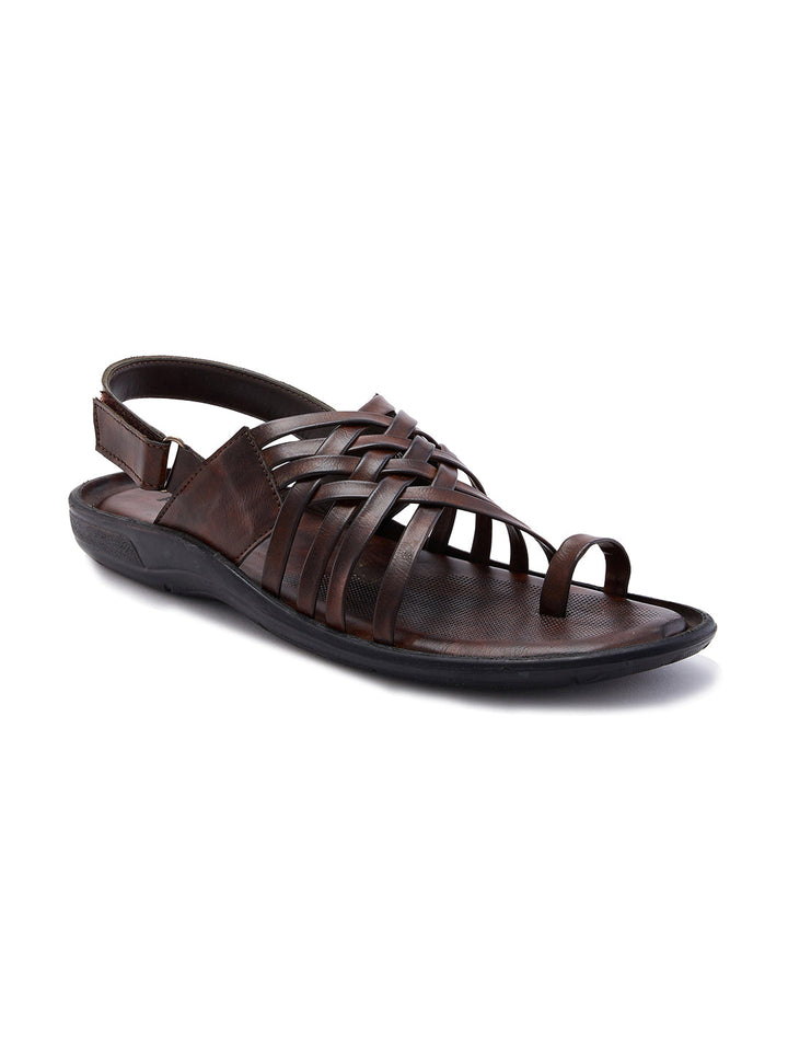 Regal Brown Men One Toe Formal Strappy Sandal