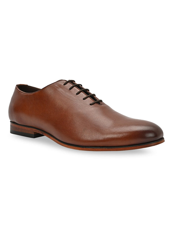Imperio By Regal Tan Men Formal Leather Lace Ups