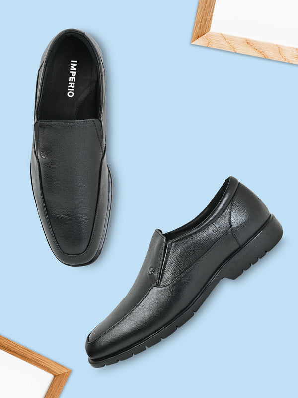 Imperio By Regal Black Men Extra Lite Sole Leather Shoes