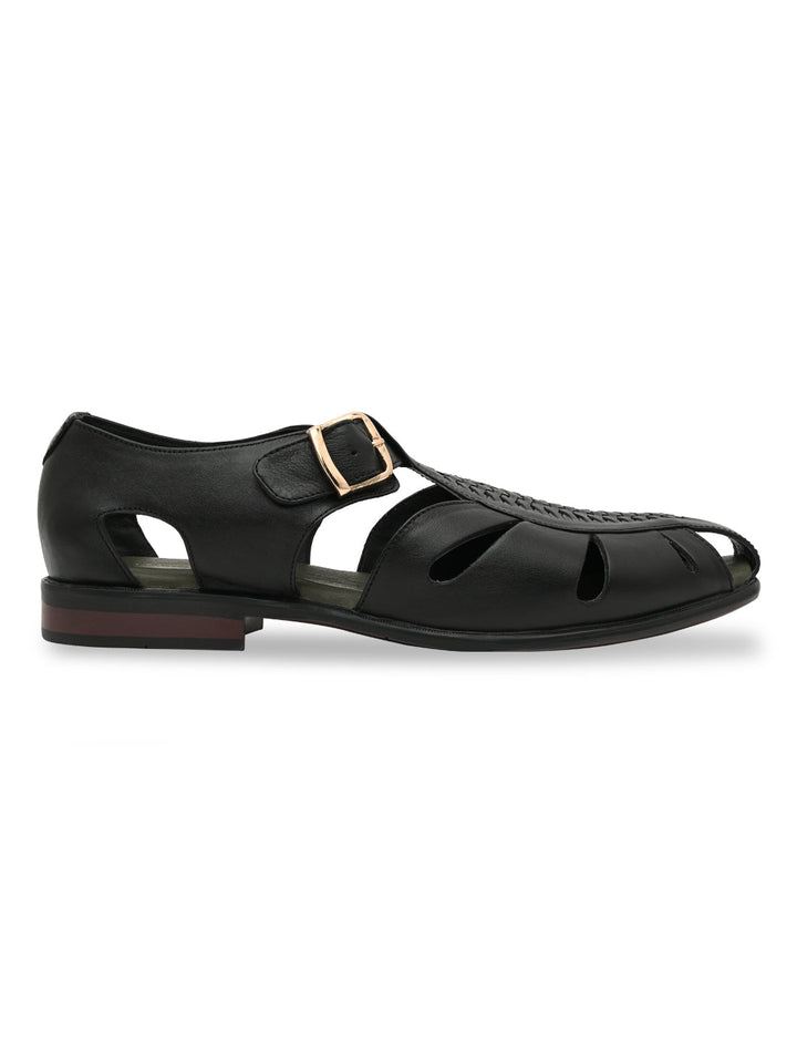 Imperio By Regal Black Men Leather Pathanis
