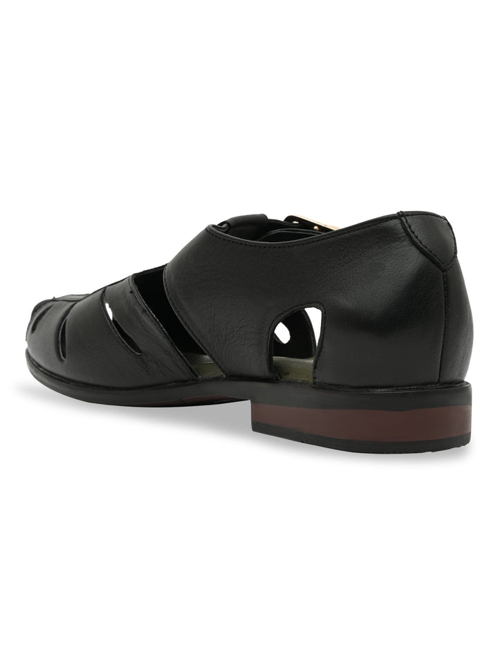 Imperio By Regal Black Men Leather Pathanis