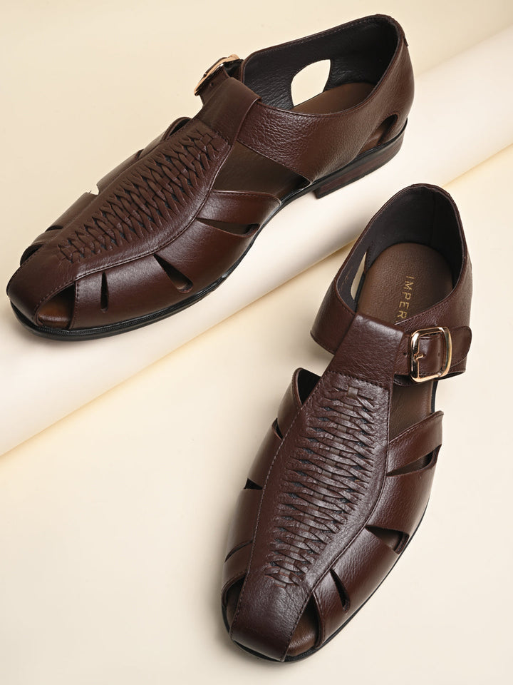 Imperio By Regal Brown Men Leather Pathanis