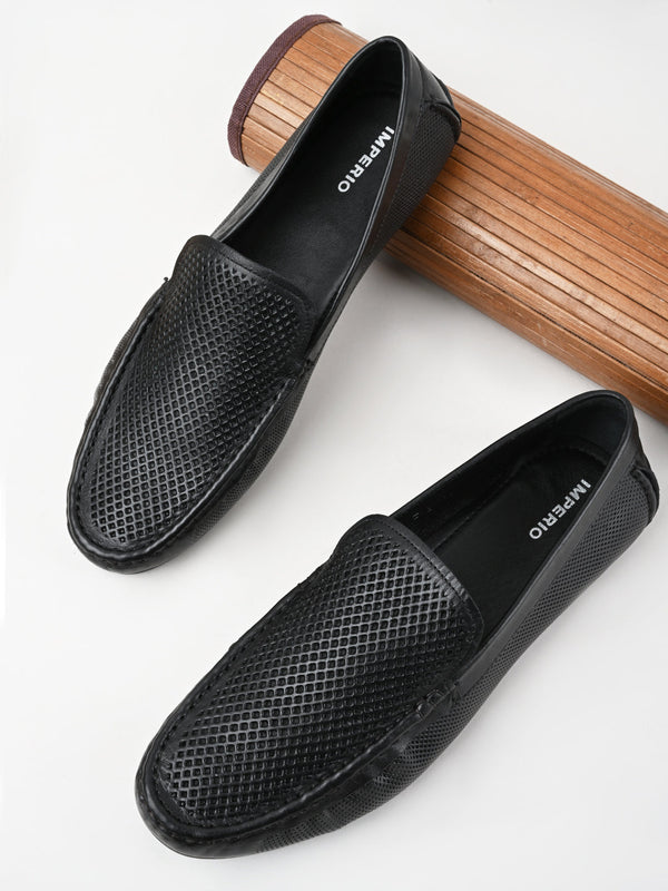 Imperio By Regal Mens Casual Leather Laser Cut Loafers