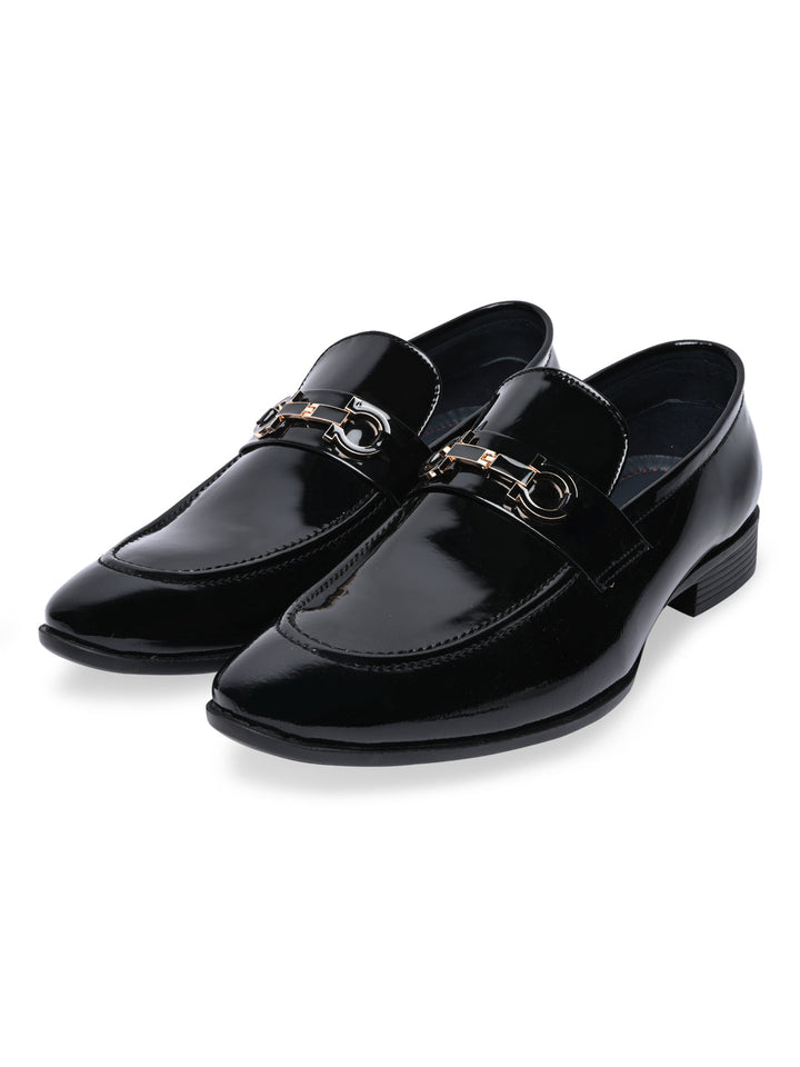 Imperio By Regal Black Men Formal Patent Leather Buckled Slip Ons