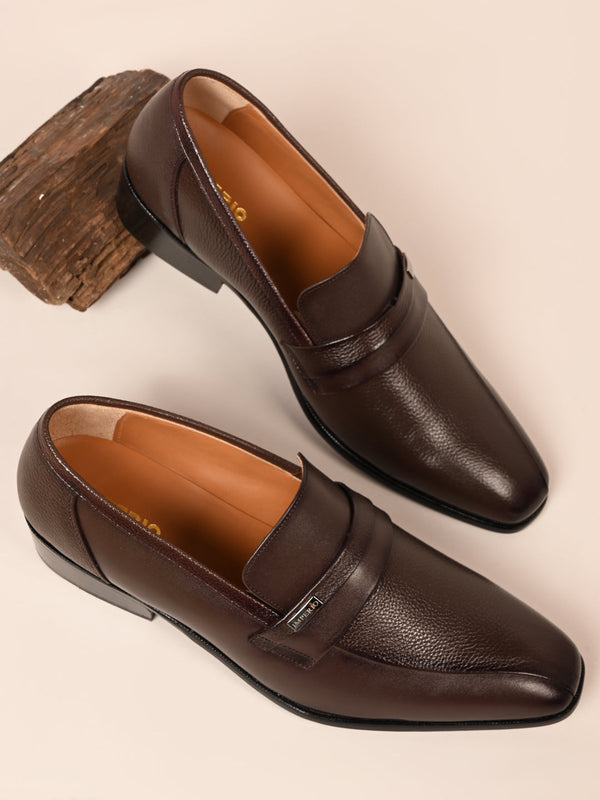 Imperio By Regal Brown Men Formal Leather Slip Ons