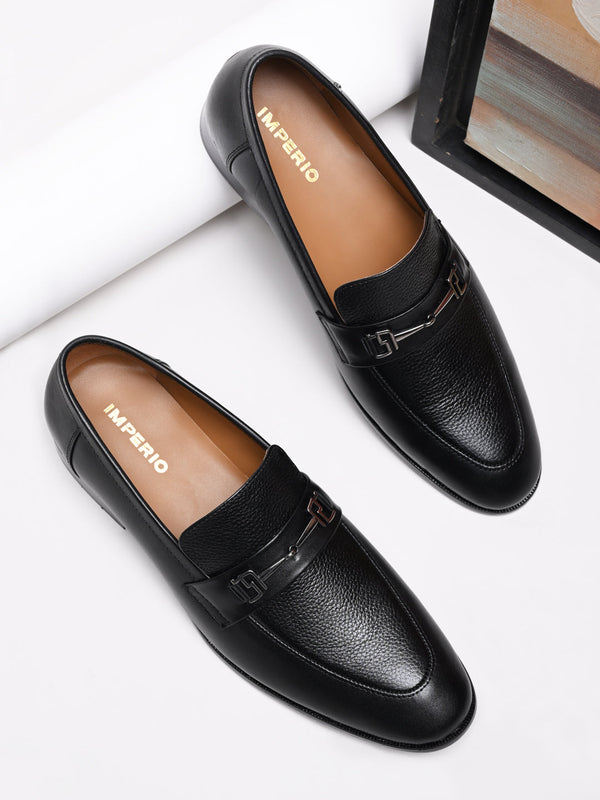 Imperio By Regal Black Men Formal Buckled Leather Slip Ons