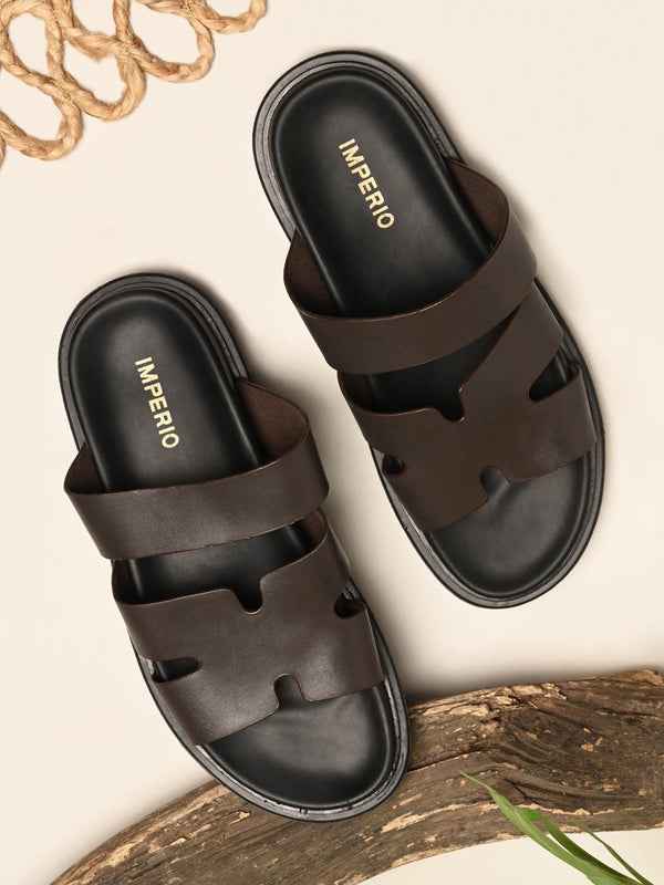 Imperio By Regal Brown Men Smart Stylish Leather Sandals
