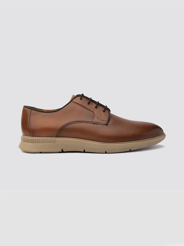 Language Chestnut Men Casual Lace Up Shoes